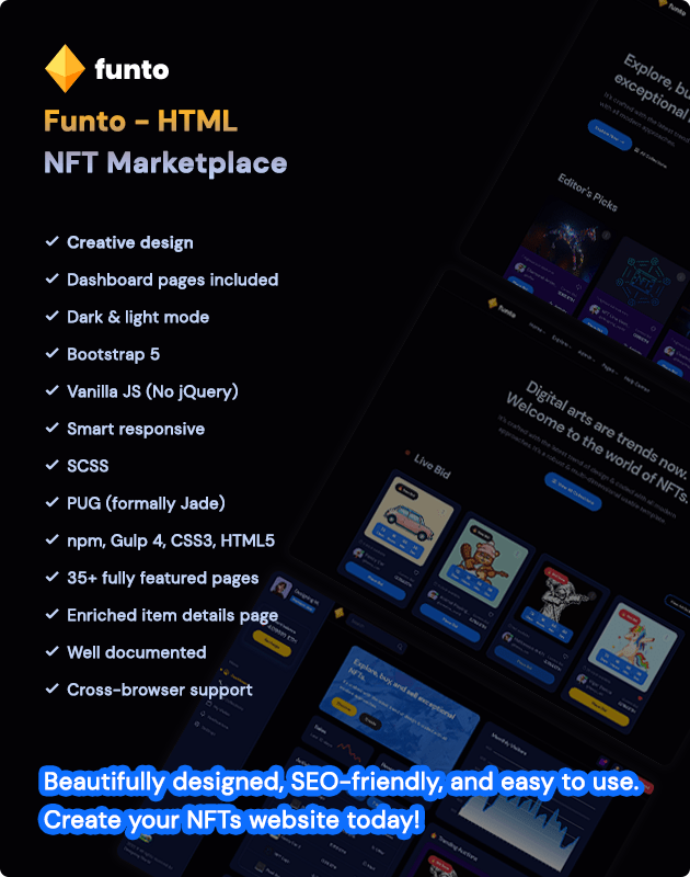 Funto - HTML NFT Marketplace
